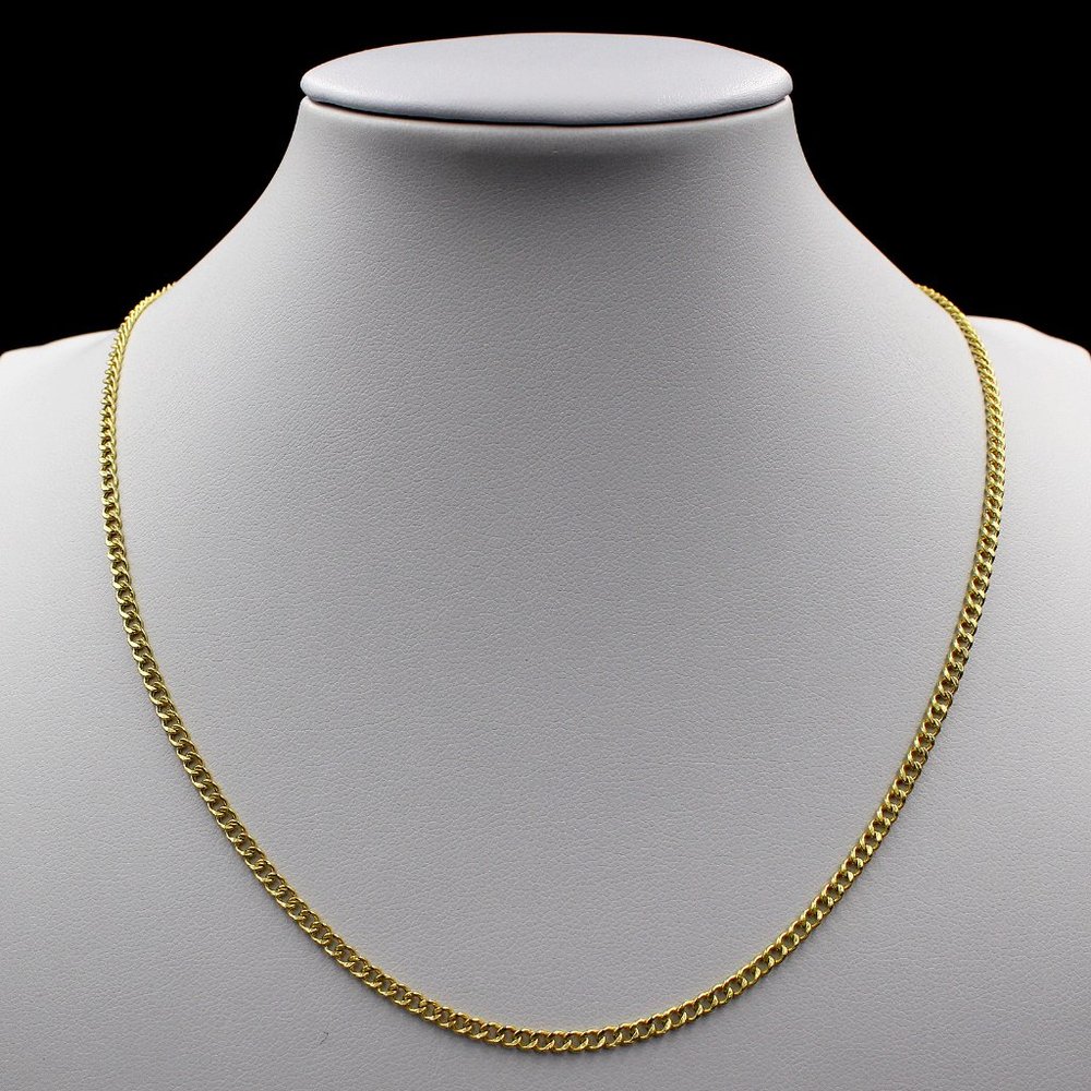 10K Yellow Gold 2mm 22" Cuban Curb Link Chain Necklace